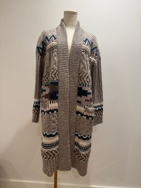 Faherty Alpaca/wool long open front Cardigan
